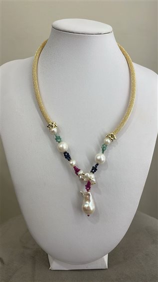 Collana Rajola Donna in Pietre dure Perla 54-501-2C - 54-501-2C